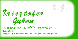 krisztofer guban business card